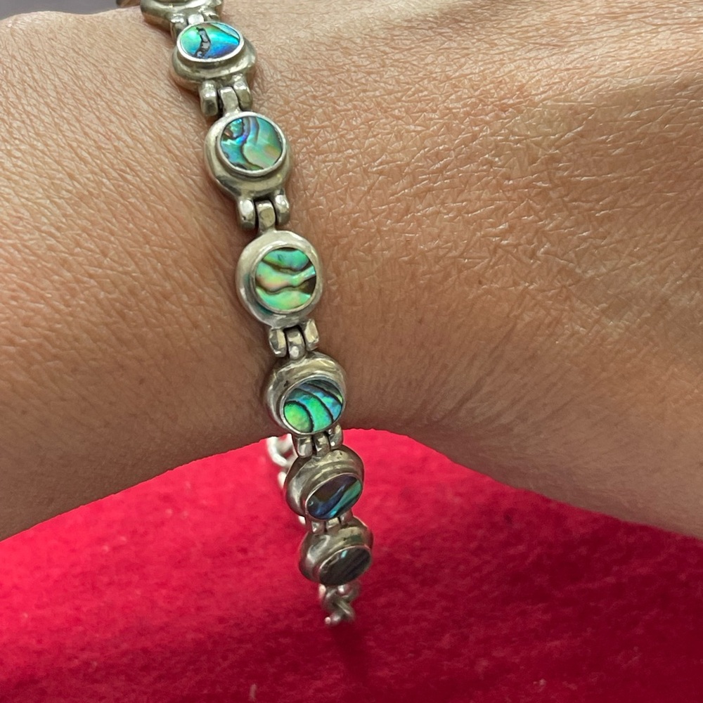 Elegant Silver and Abalone Bracelet